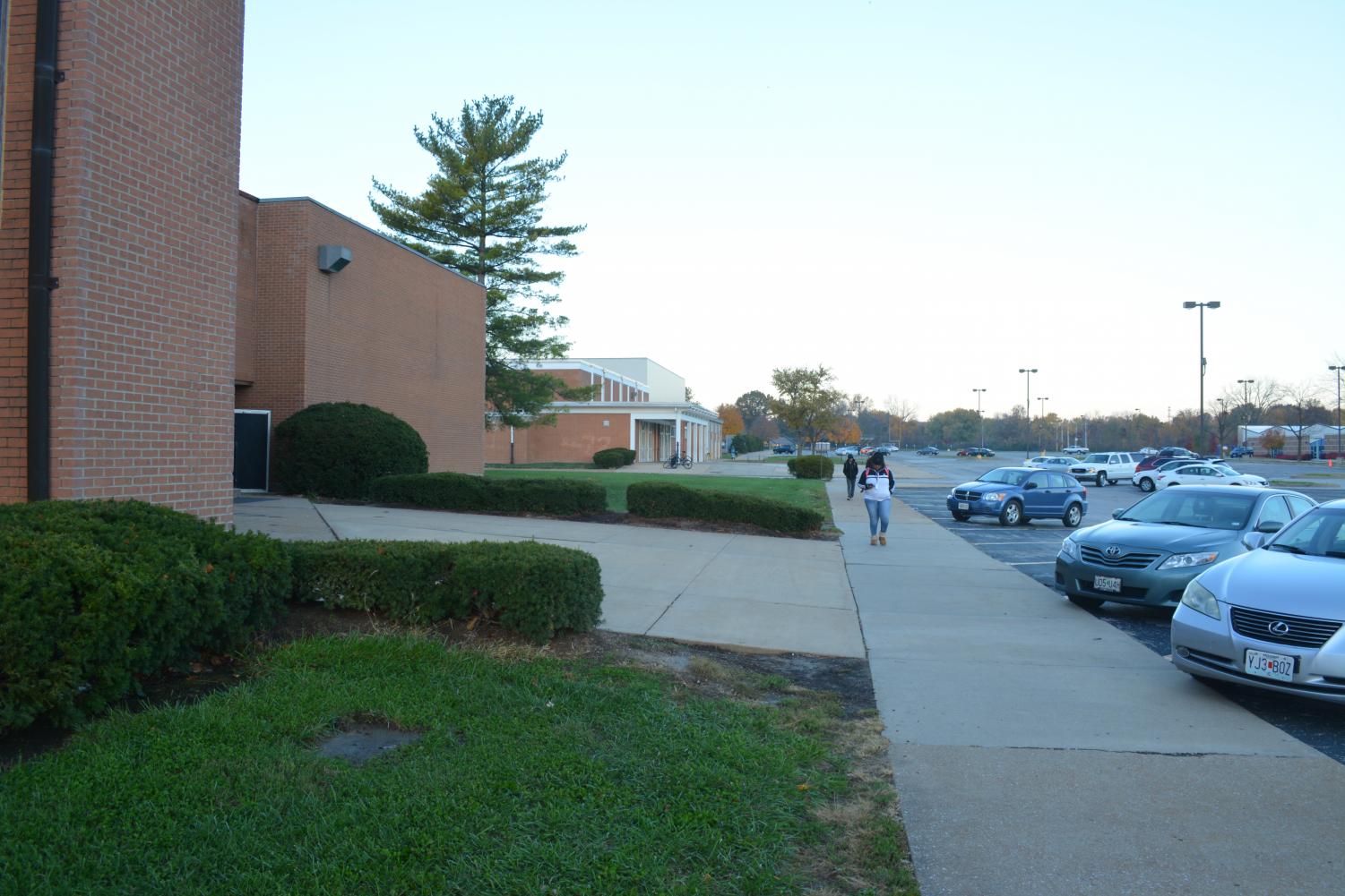For students who were used to parking near the field house and entering school there, this is a longer walk.