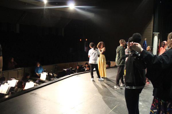 Cast and crew prepare for the opening of their show, Cinderella, April 4-6.